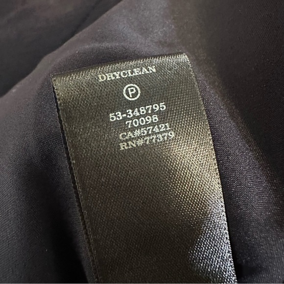 Ann Taylor Wool Coat Faux Fur Faux Leather Tiered Navy Blue Black XL - Picture 11 of 11